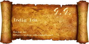 Indig Ida névjegykártya